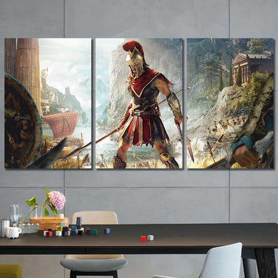 Roman Centurion Soldier Warrior Framed Canvas Home Decor Wall Art Multiple Choices 1 3 4 5 Panels