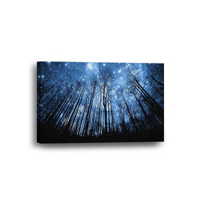 Starry Night Forest Framed Canvas Home Decor Wall Art Multiple Choices 1 3 4 5 Panels