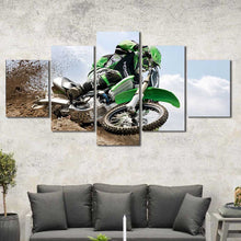 Dirt Bike Motocross Framed Canvas Home Decor Wall Art Multiple Choices 1 3 4 5 Panels