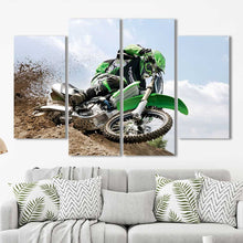 Dirt Bike Motocross Framed Canvas Home Decor Wall Art Multiple Choices 1 3 4 5 Panels