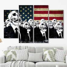 American Flag Skeletons Suits Framed Canvas Home Decor Wall Art Multiple Choices 1 3 4 5 Panels
