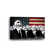 American Flag Skeletons Suits Framed Canvas Home Decor Wall Art Multiple Choices 1 3 4 5 Panels