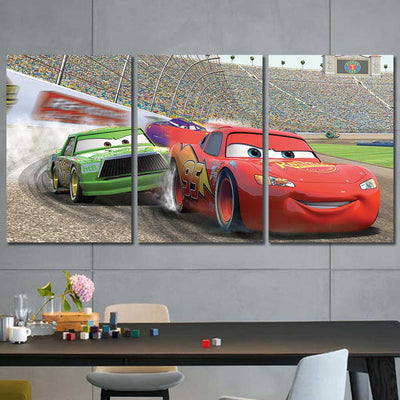 Disney Cars Racing Kids Room Framed Canvas Home Decor Wall Art Multiple Choices 1 3 4 5 Panels
