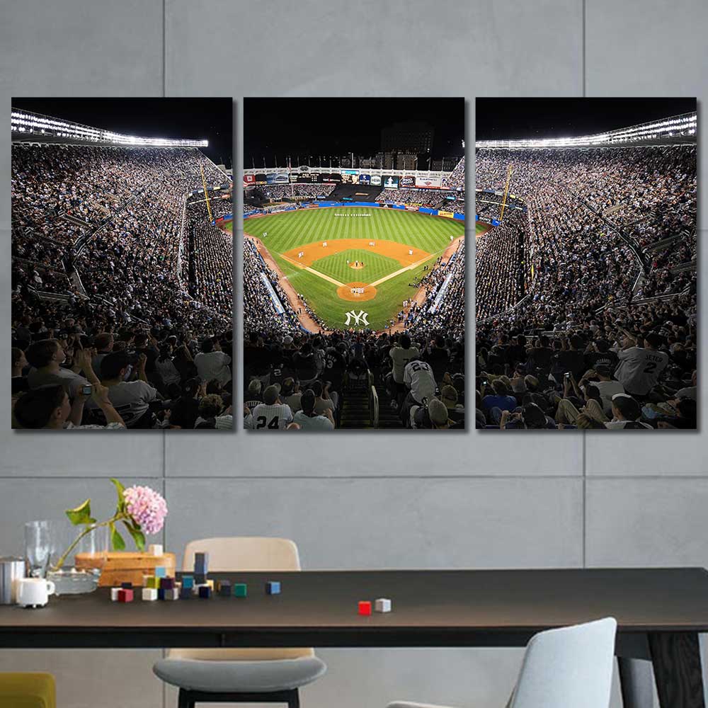 New York Yankees Stadium Baseball Framed Canvas Home Decor Wall