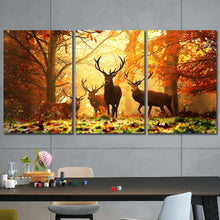 Deer Buck Sun Forest Hunting Framed Canvas Home Decor Wall Art Multiple Choices 1 3 4 5 Panels