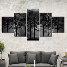 Night Moon Trees Framed Canvas Home Decor Wall Art Multiple Choices 1 3 4 5 Panels