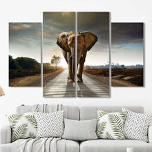 Elephant Sunset Framed Canvas Home Decor Wall Art Multiple Choices 1 3 4 5 Panels