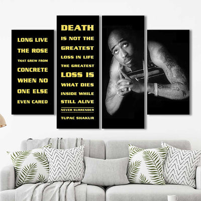 Tupac Shakur Rapper Quote Framed Canvas Home Decor Wall Art Multiple Choices 1 3 4 5 Panels