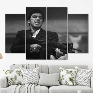 Scarface Al Pacino Framed Canvas Home Decor Wall Art Multiple Choices 1 3 4 5 Panels