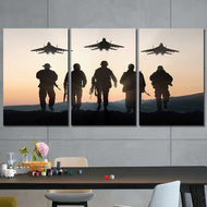 Brothers in Arms: Air Support Collection - Framed Canvas Home Decor Wall Art Multiple Choices 1 3 4 5 Panels