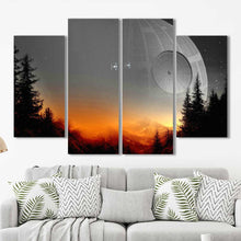 Star Wars Death Star Sunset Framed Canvas Home Decor Wall Art Multiple Choices 1 3 4 5 Panels