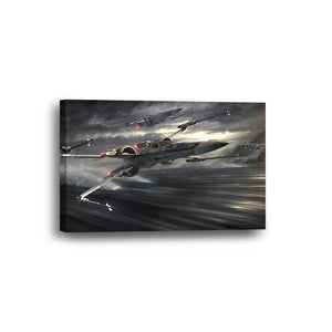 X-Wing Over Water Star Wars Framed Canvas Home Decor Wall Art Multiple Choices 1 3 4 5 Panels