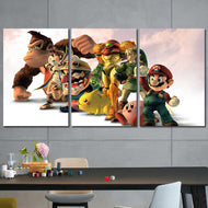 Nintendo Characters Mario Zelda Kong Framed Canvas Home Decor Wall Art Multiple Choices 1 3 4 5 Panels - The Force Gallery