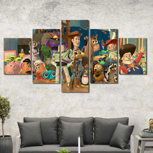 Toy Story Woody Buzz Lightyear Kids Room Framed Canvas Home Decor Wall Art Multiple Choices 1 3 4 5 Panels