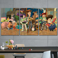 Toy Story Woody Buzz Lightyear Kids Room Framed Canvas Home Decor Wall Art Multiple Choices 1 3 4 5 Panels