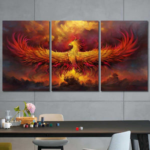 Phoenix Bird Fire Framed Canvas Home Decor Wall Art Multiple Choices 1 3 4 5 Panels