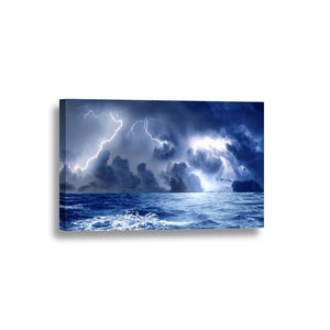Ocean Storm Lightning Framed Canvas Home Decor Wall Art Multiple Choices 1 3 4 5 Panels