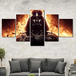 Darth Vader Star Wars Fire Framed Canvas Home Decor Wall Art Multiple Choices 1 3 4 5 Panels