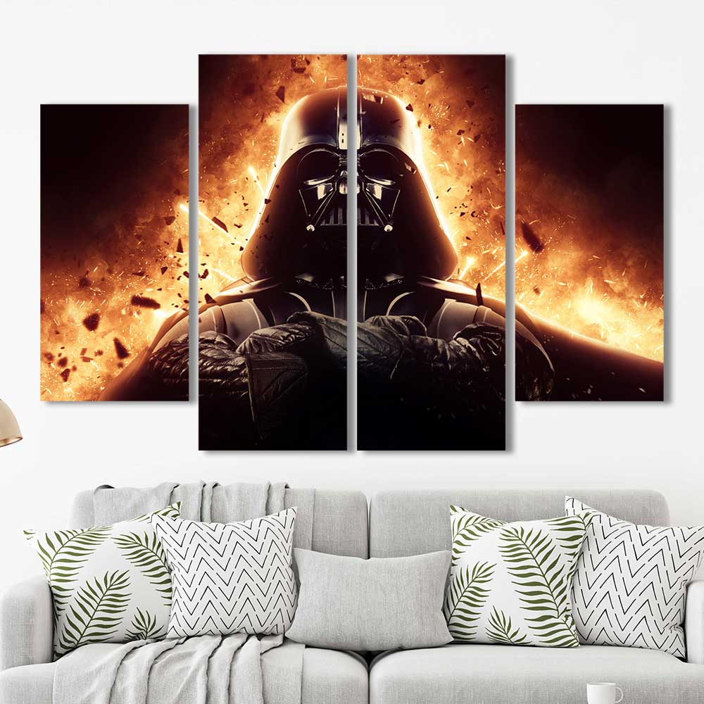 decaan Sluier temperen Darth Vader Star Wars Fire Framed Canvas Home Decor Wall Art Multiple – The  Force Gallery