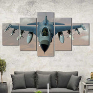 Aerial Dominance F-16 Fighter Jet Collection - Framed Canvas Home Decor Wall Art Multiple Choices 1 3 4 5 Panels