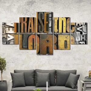 Praise the Lord Sign Christian Framed Canvas Home Decor Wall Art Multiple Choices 1 3 4 5 Panels