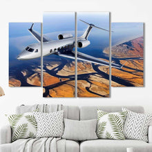 Private Jet Airline Framed Canvas Home Decor Wall Art Multiple Choices 1 3 4 5 Panels