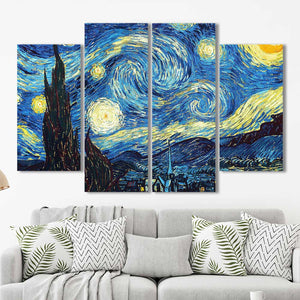 Starry Night Abstract Framed Canvas Home Decor Wall Art Multiple Choices 1 3 4 5 Panels