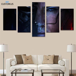 Rey Vs. Kylo Ren Star Wars The Rise of Skywalker Five Piece Canvas Wall Art Home Decor Multi Panel 5 - The Force Gallery