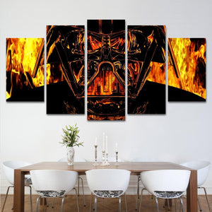 Darth Vader Flames Star Wars Five Panel Canvas Home Decor - The Force Gallery