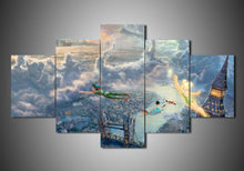 Disney Peter Pan Flying Tinker Bell Five Piece Canvas Wall Art Home Decor Multi Panel - The Force Gallery