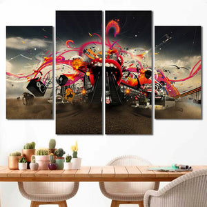 Abstract Lips Music Framed Canvas Home Decor Wall Art Multiple Choices 3 4 5 Panels