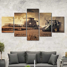 Tractor Farm Life Combine Harvest Framed Canvas Home Decor Wall Art Multiple Choices 1 3 4 5 Panels