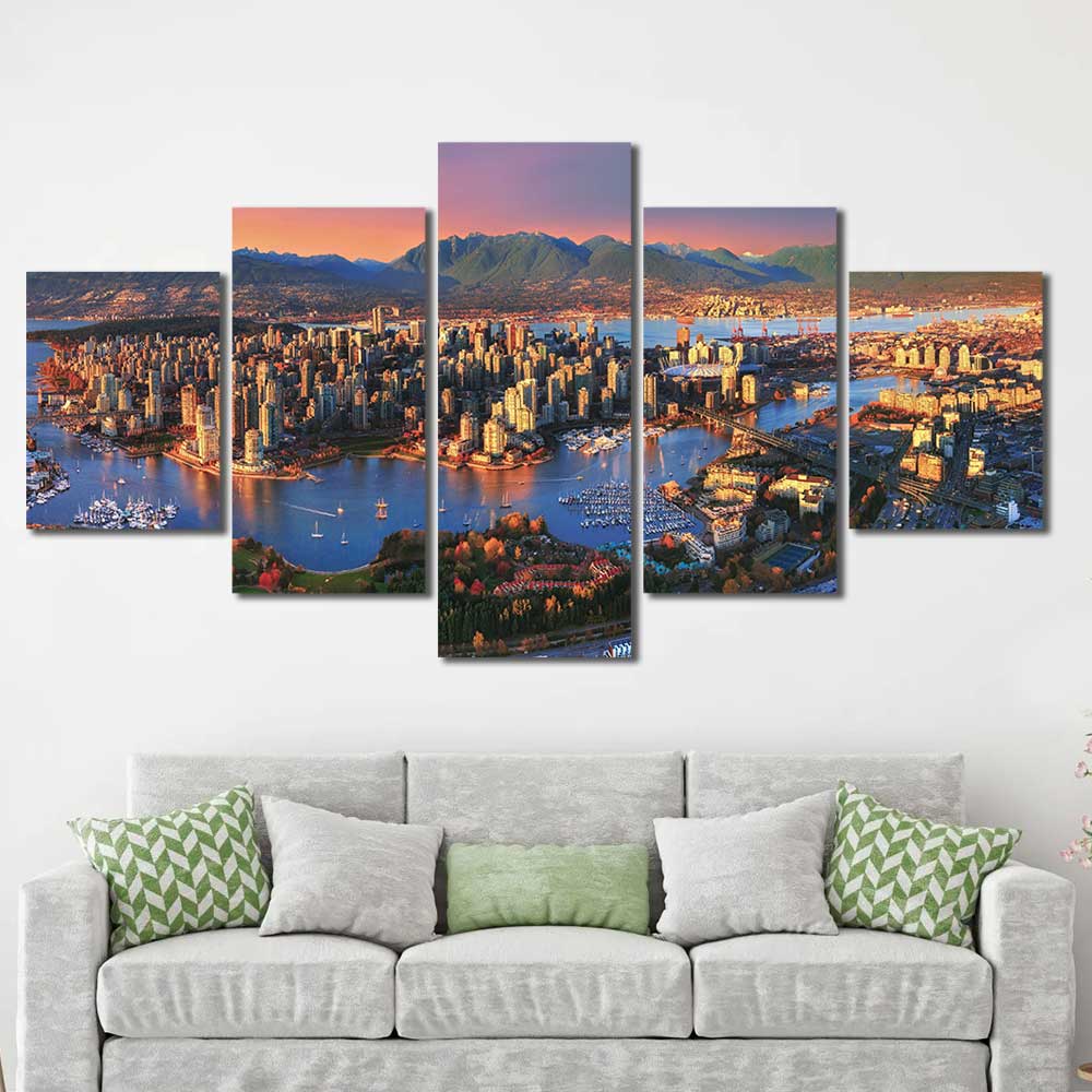 Vancouver City Canada Beautiful Framed Canvas Home Decor Wall Art ...