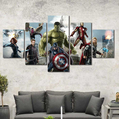Avengers Comics Marvel Framed Canvas Home Decor Wall Art Multiple Choices 1 3 4 5 Panels