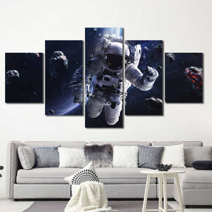 Astronaut Space Earth Framed Canvas Home Decor Wall Art Multiple Choices 1 3 4 5 Panels