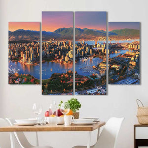 Vancouver City Canada Beautiful Framed Canvas Home Decor Wall Art Multiple Choices 1 3 4 5 Panels