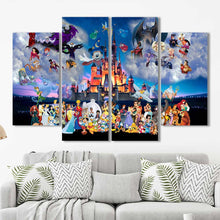 Walt Disney World Characters Framed Canvas Home Decor Wall Art Multiple Choices 1 3 4 5 Panels