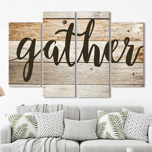 Gather Family Living Room Framed Canvas Home Decor Wall Art Multiple Choices 1 3 4 5 Panels