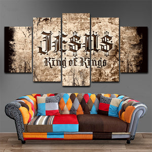 Jesus King of Kings Five Piece Canvas Home Decor - The Force Gallery