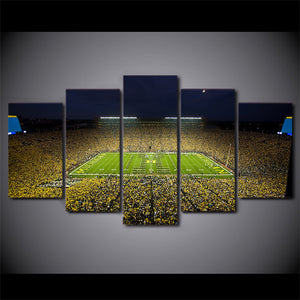 Michigan Wolverines Big House Football Large Framed Canvas - The Force Gallery