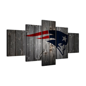 New England Patriots Football Canvas Barnwood Style - The Force Gallery