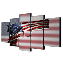 American Flag Gun 2nd Amendment Five Piece Canvas - The Force Gallery