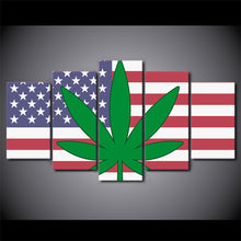 Marijuana Hemp American Flag Canvas - The Force Gallery