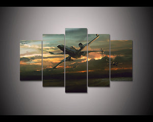 X-Wing Star Wars Sunset Five Piece Canvas Wall Art Home Decor - The Force Gallery