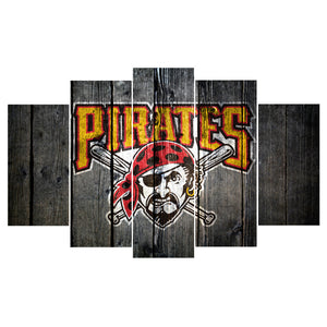Pittsburgh Pirates Barn Wood Style Canvas Baseball - The Force Gallery