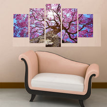 Large Tree Pink Leaves Sun Five Piece Canvas - The Force Gallery