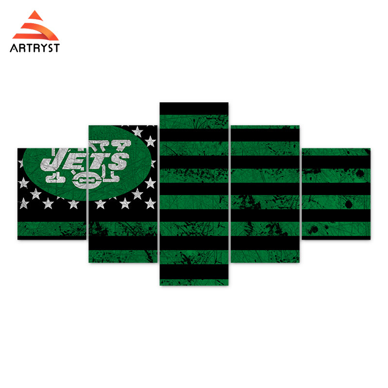 NY Jets American Flag Canvas - The Force Gallery