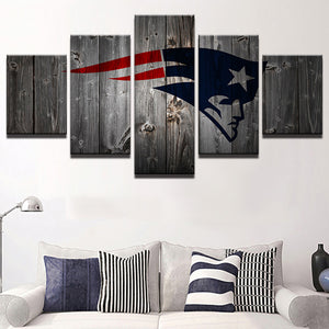 New England Patriots Football Canvas Barnwood Style - The Force Gallery