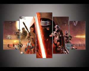 The Last Jedi Star Wars Montage Large Framed Canvas - The Force Gallery