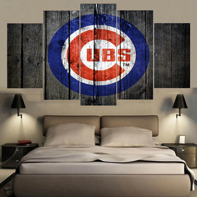 Chicago Cubs Barnwood Style Baseball Canvas - The Force Gallery